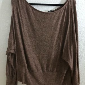 XL Brown Fashion Nova Off-the-Shoulder Sweater